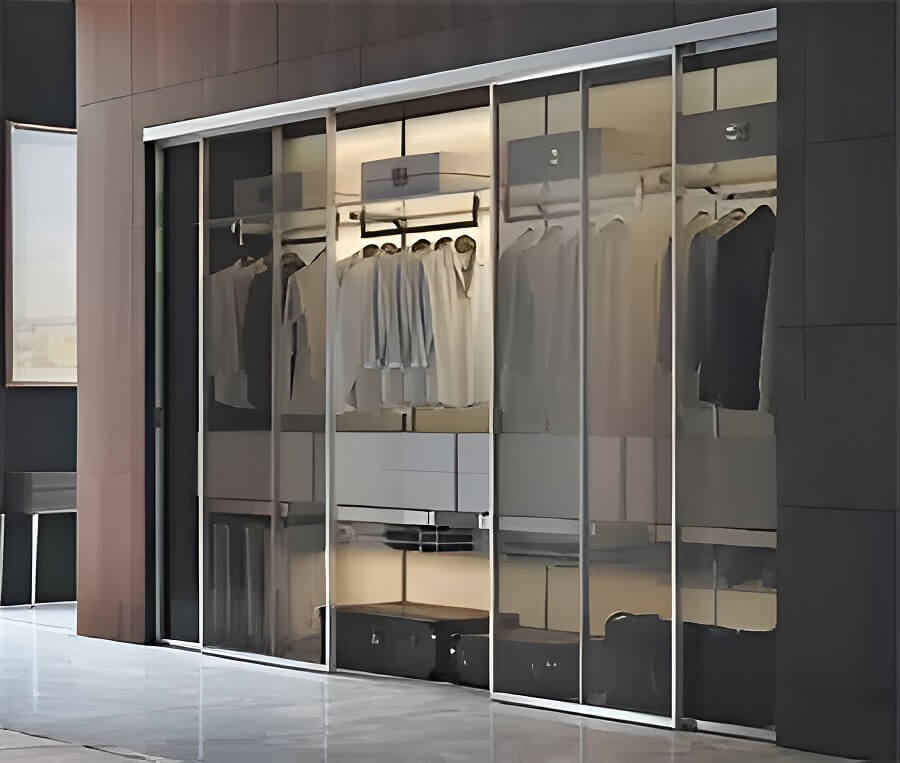 Mẫu tủ quần áo trượt 4 cánh hiện đại